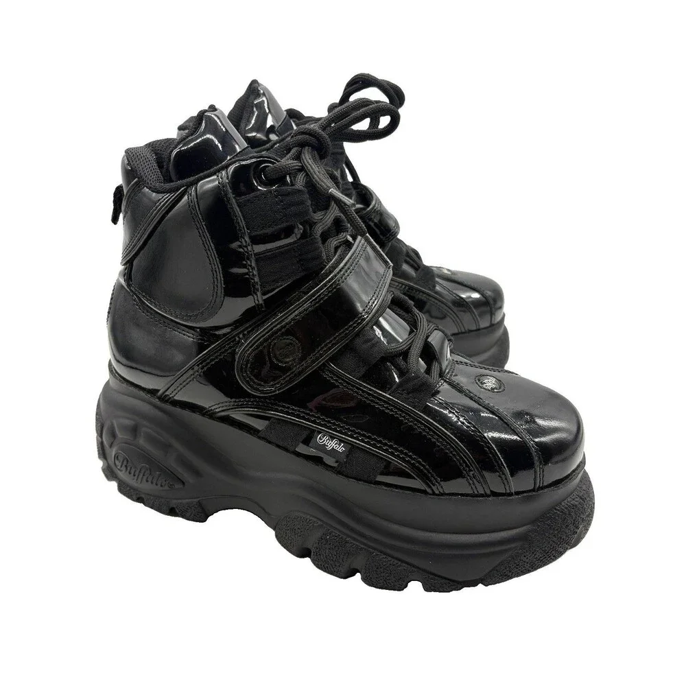 Buffalo London Platform Boots High Top Sneakers Black Women’s Size 40 US 9-9.5